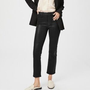 PAIGE Coated Cindy Jeans | Size 25 | Black Fog Luxe Coating